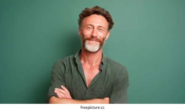Smiling Middle-Aged Caucasian Man Portrait