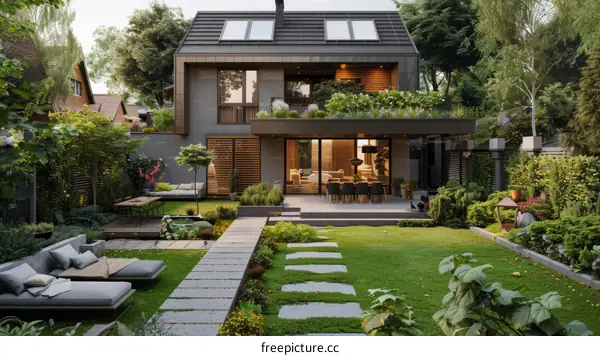 Modern Home with Garden and Pool