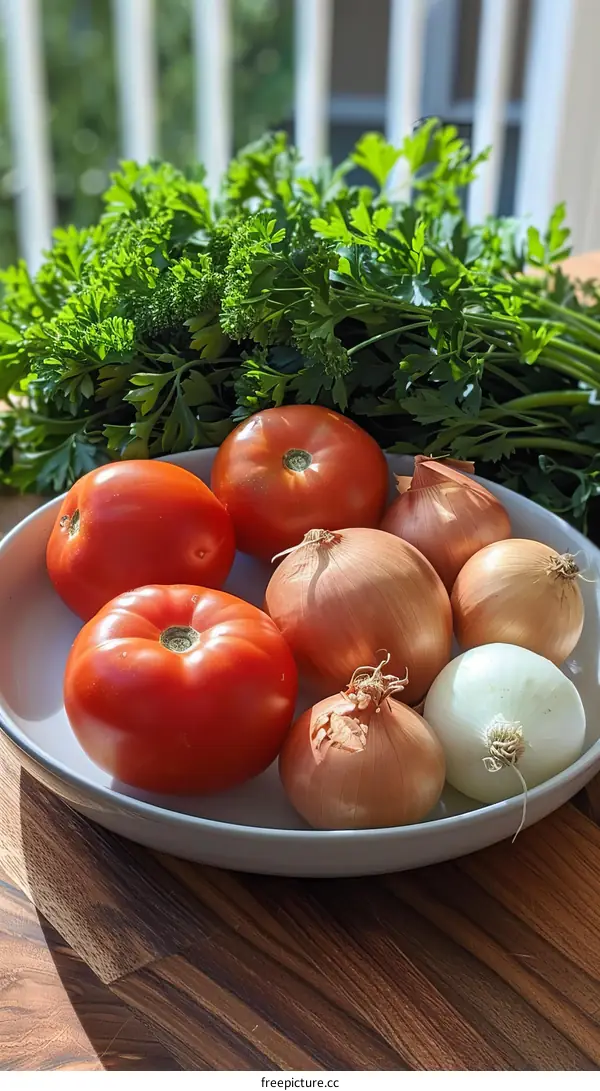 Fresh Vegetables on Wooden Table