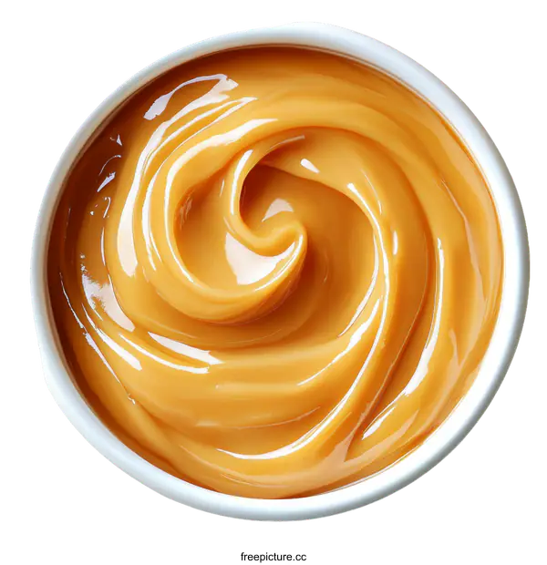 [Transparent Background PNG]Closeup Caramel Sauce in a Small Bowl
