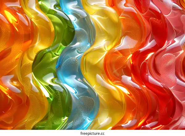Colorful 3D rendering of a wavy surface