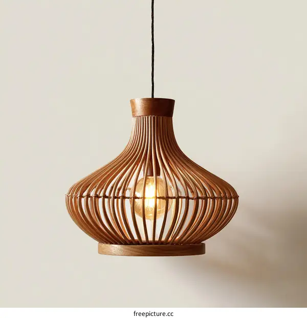 Wooden Bamboo Hanging Lamp
