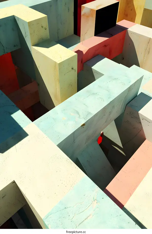 Abstract Geometric Architecture Design with Colorful Blocks