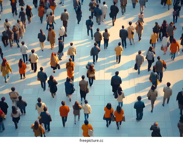 Crowd of People Walking in the City