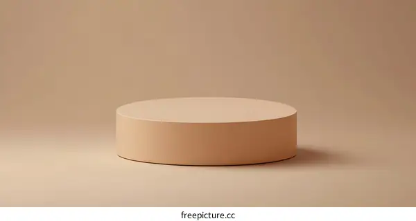 Minimalist Brown Podium on a Beige Background
