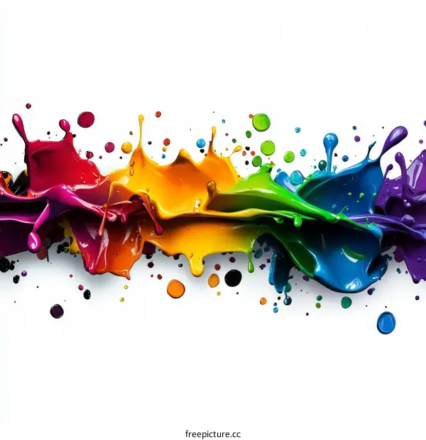 Colorful Paint Splashes Abstract Background