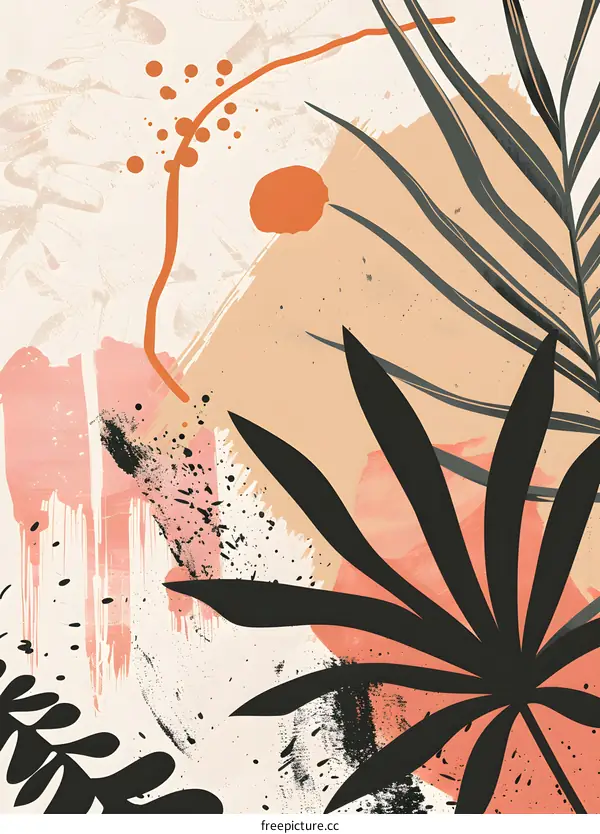 Abstract Tropical Palm Leaf Art Painting