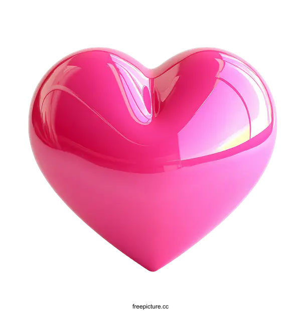 [Transparent Background PNG]Shiny Pink Heart Illustration