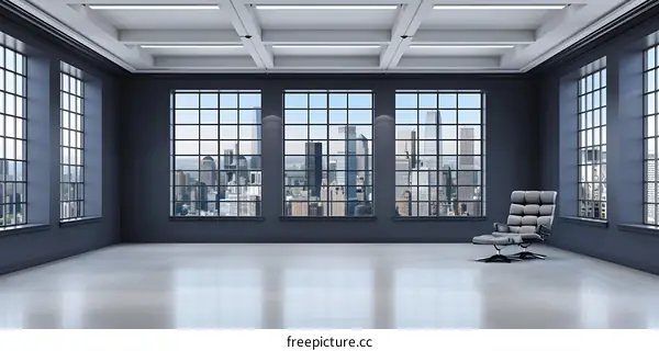 Modern Office Interior with City View