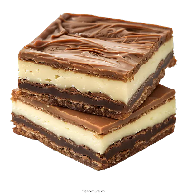 [Transparent Background PNG]Delicious Chocolate and Caramel Slice Treats