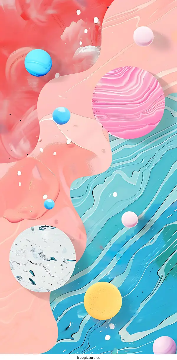 Abstract Colorful Background with Circles and Swirls