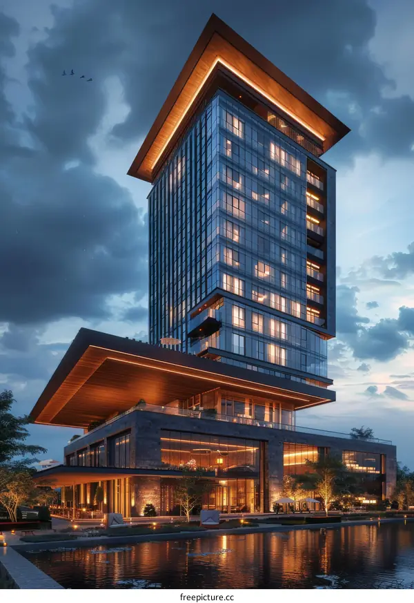 Modern Architectural Design of a Hotel Tower Complex