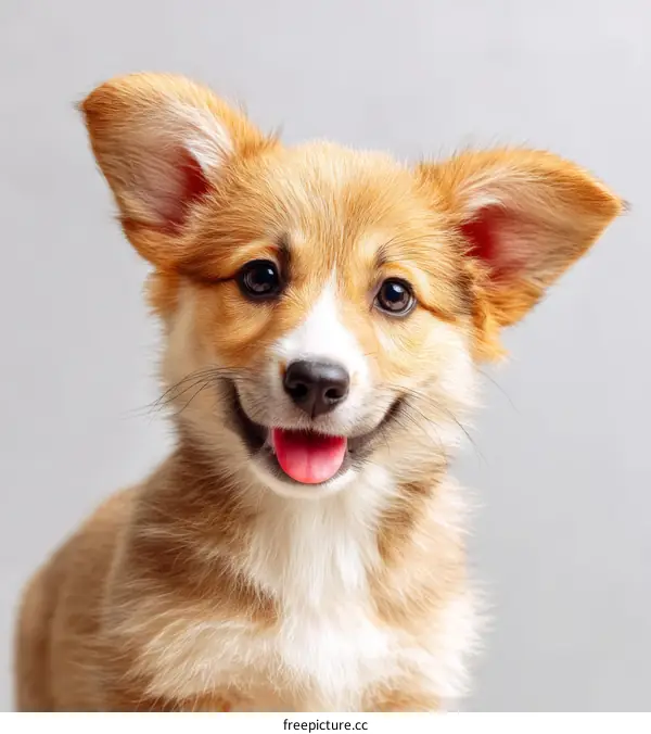 Closeup Portrait of a Pembroke Welsh Corgi Puppy