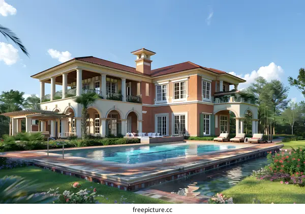 Luxury Home with Swimming Pool and Garden