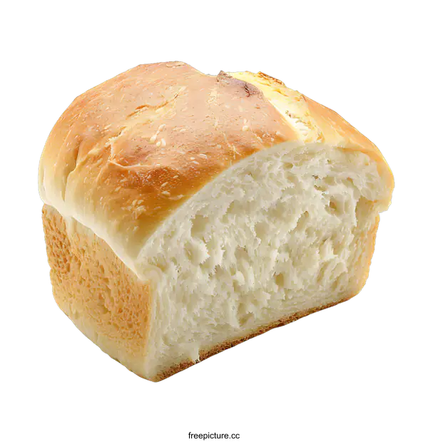 [Transparent Background PNG]Freshly Baked Loaf Of Bread Cut In Half