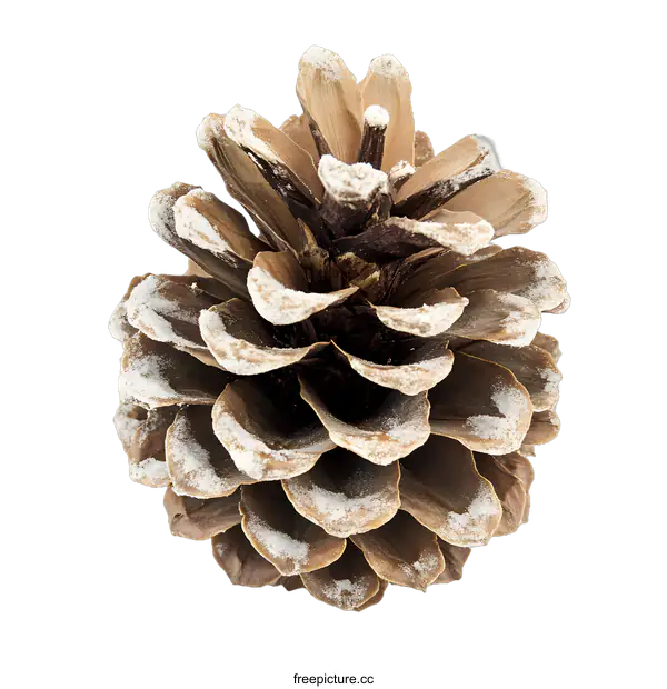 [Transparent Background PNG]Brown Pine Cone With White Powder On It