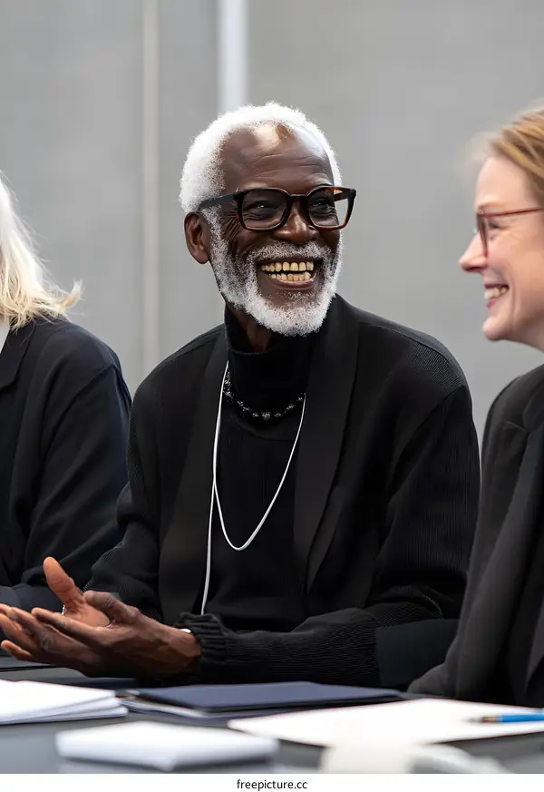 Smiling Black Man In A Meeting