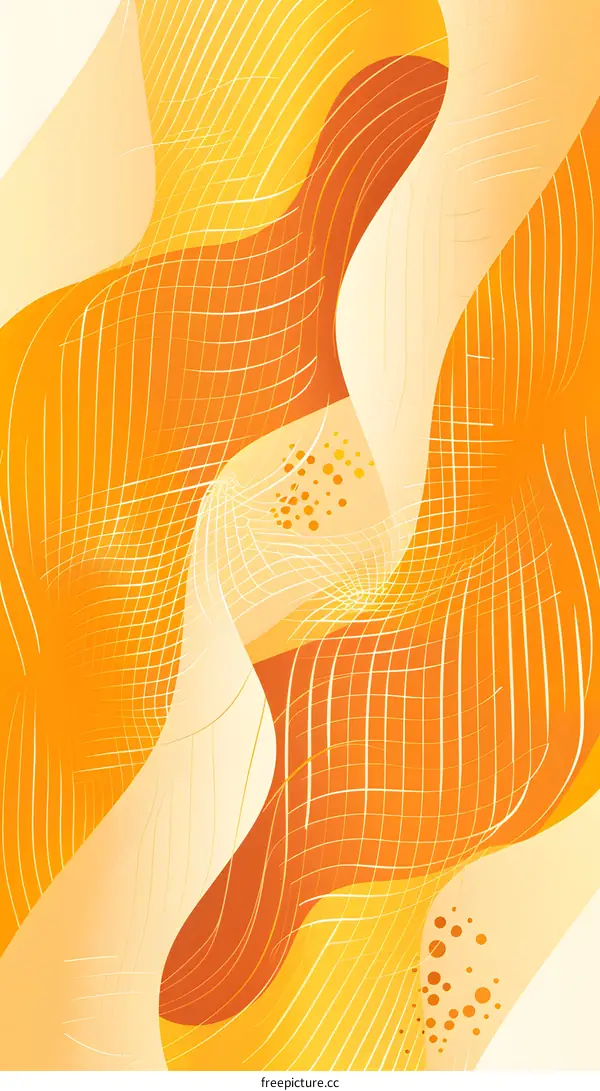 Abstract Orange and Yellow Wave Pattern Background