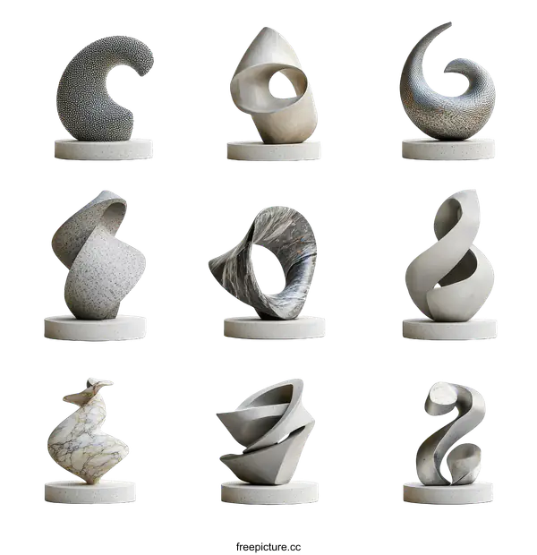 [Transparent Background PNG]Abstract Modern Stone Sculptures Collection