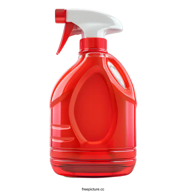 [Transparent Background PNG]Red Plastic Spray Bottle With White Nozzle