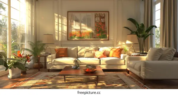 Artistic Modern Living Room with Cozy and Comfortable Decor