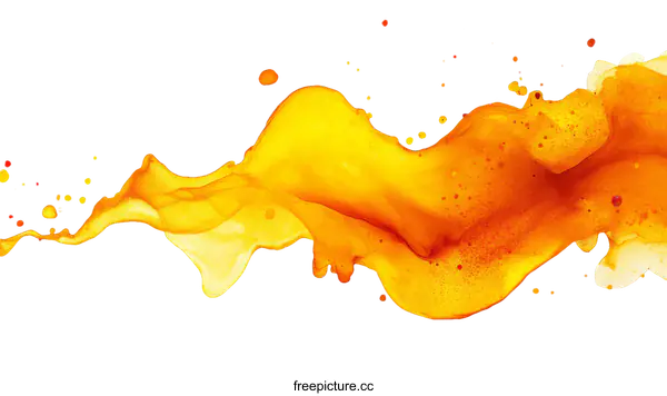 [Transparent Background PNG]Abstract Orange Liquid Splash Art