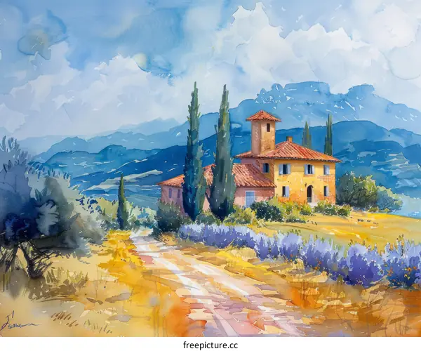 French Countryside in Watercolor