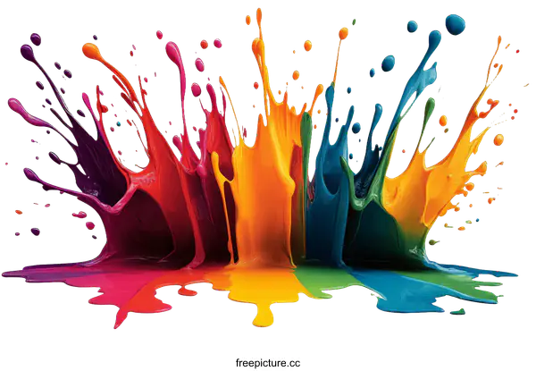 [Transparent Background PNG]Colorful Paint Splatter Abstract Art
