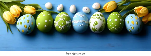 Easter Eggs Decorated with Flowers