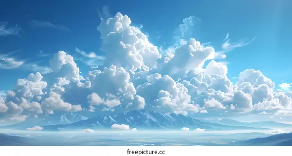 Majestic Blue Sky and White Clouds