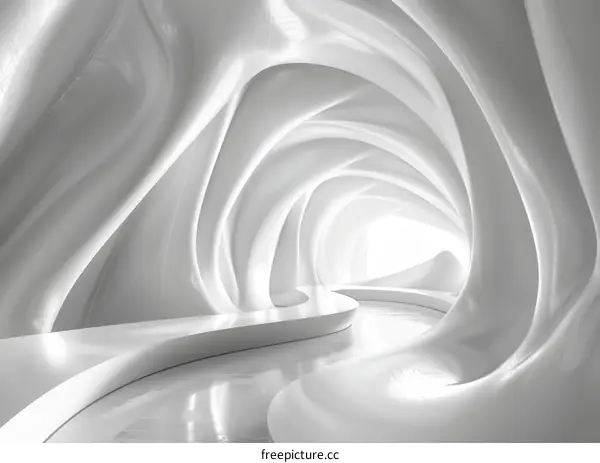 Abstract White Tunnel 3D Render
