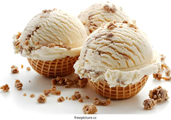 Vanilla Ice Cream with Crumb Topping