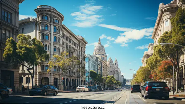 Cityscape with Cars and Buildings