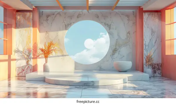 Minimalist Geometric Archway with Ample Natural Lighting