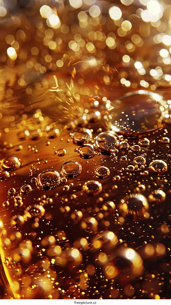 Close-up Photo of Bubbles in a Glass of Cola