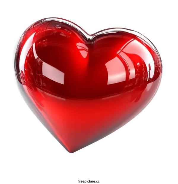 [Transparent Background PNG]Shiny Red Heart Illustration
