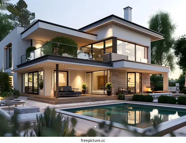Modern house with swimming pool