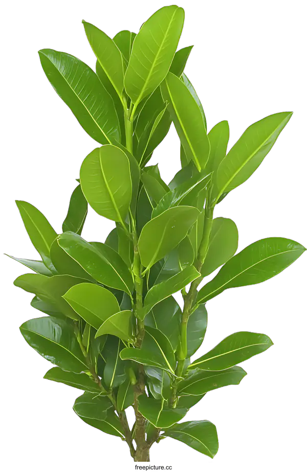 [Transparent Background PNG]Green Leaves Branch Isolated on White Background