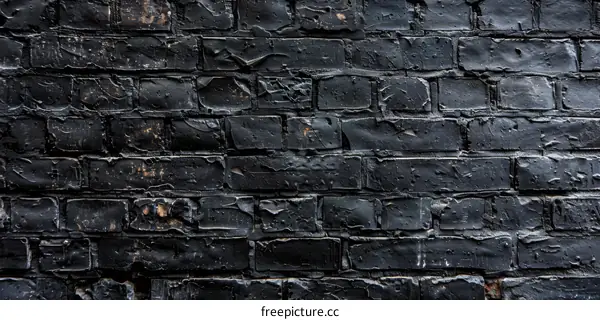 Painted Black Brick Wall Texture