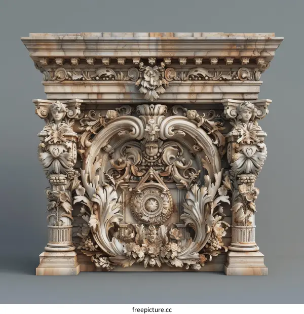 Ornate Baroque Architectural Detail