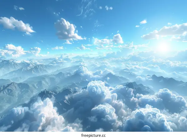 Mountain range from above