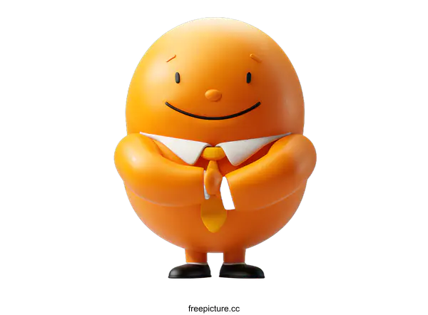 [Transparent Background PNG]3d illustration of an orange businessman