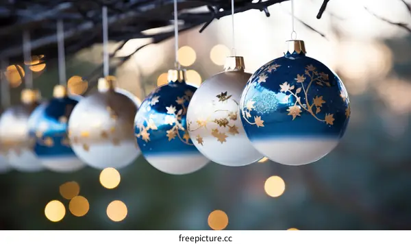 Blue and White Christmas Ornaments