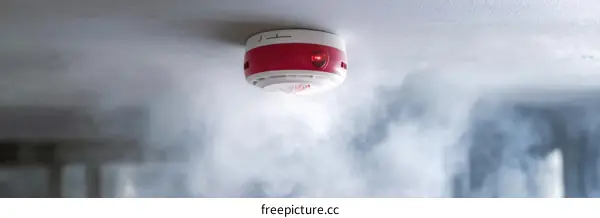 Ceiling Smoke Detector in Action