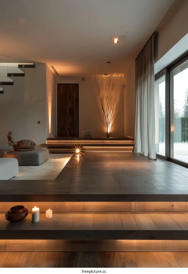 Modern Home Interior With Large Window