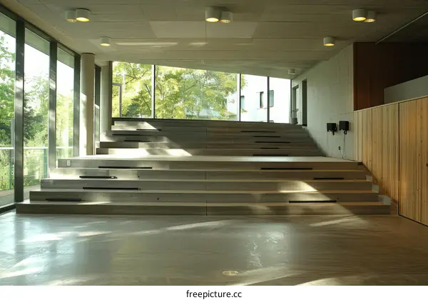 Amphitheater with Large Glass Windows