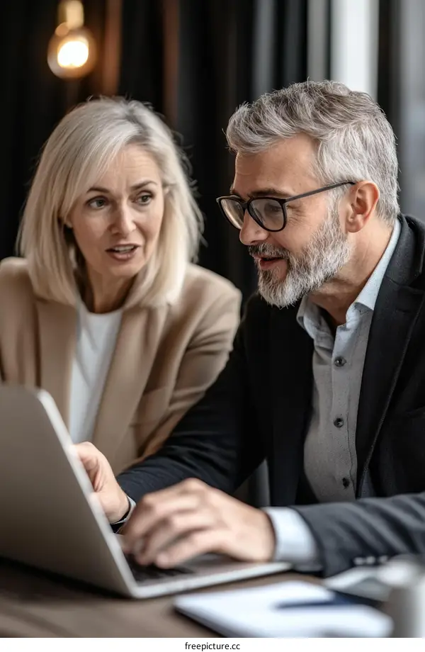 Business Collaboration Two Adults Working Together