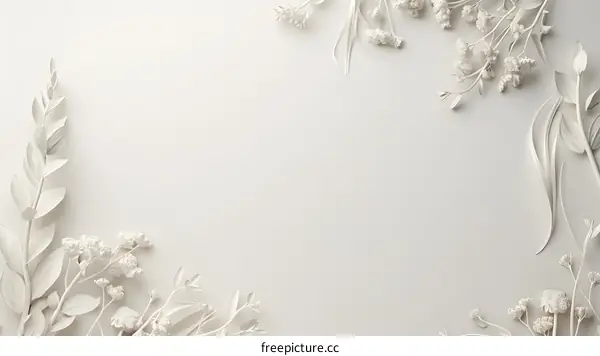 White Floral Background Border Frame