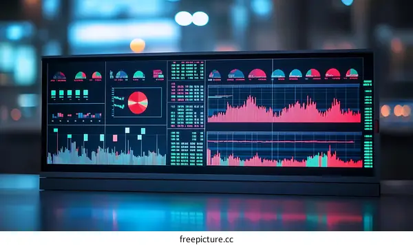 Digital Display with Multiple Charts and Graphs