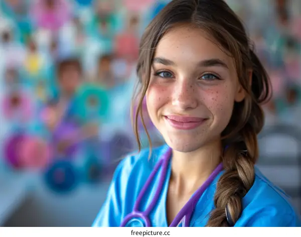 Portrait of a young female doctor or nurse practitioner smiling